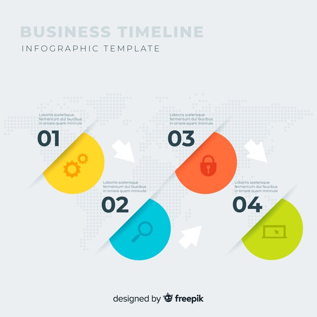 Шаблон шагов бизнес инфографики сроки