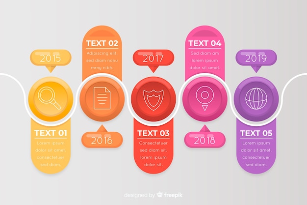 Modello di timeline di affari infografica