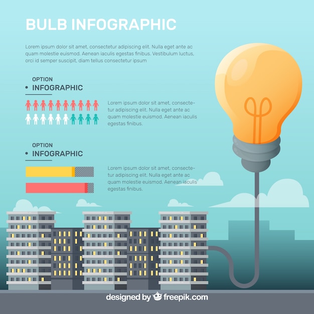 무료 벡터 전구를 비즈니스 infographic