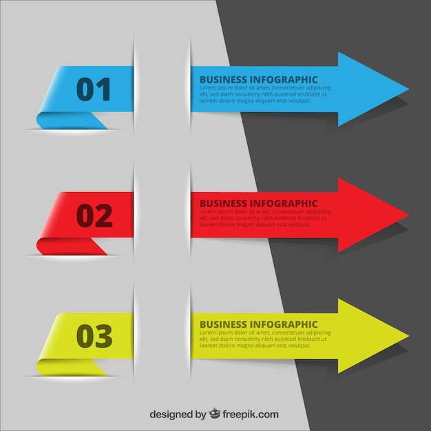 Free vector business infographic with arrows