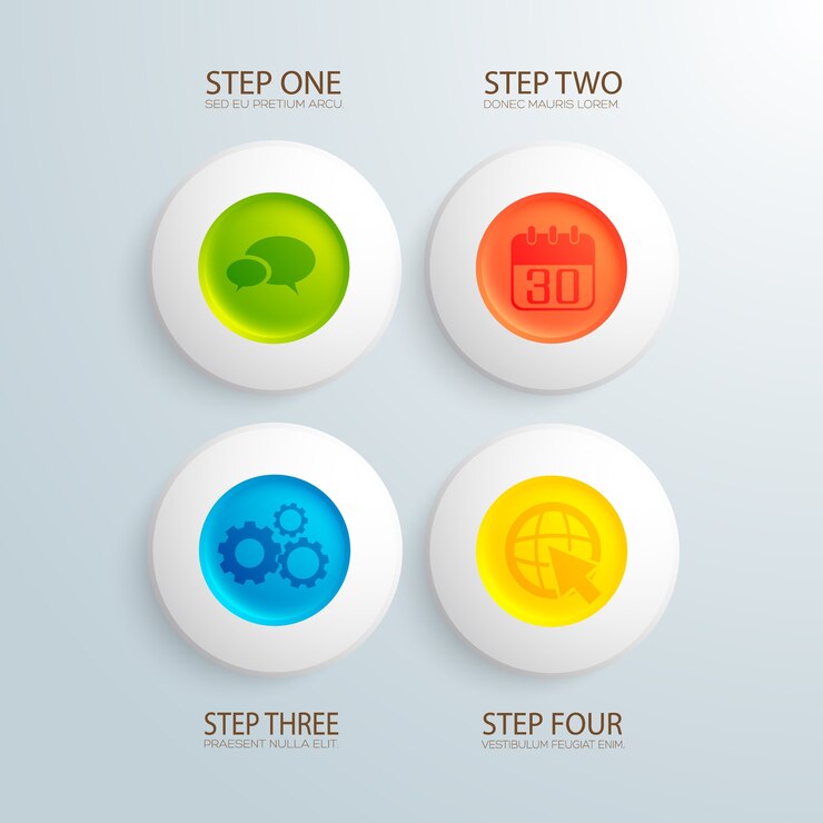 Free Vector business infographic with colorful circles and icons flat