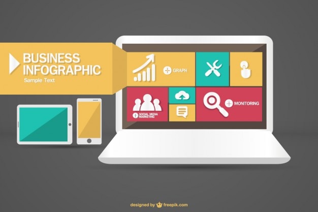 Vector infografica con il computer