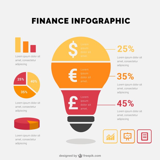 Business infographic with different elements