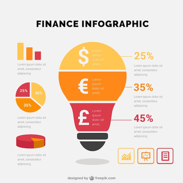 Business infographic with different elements