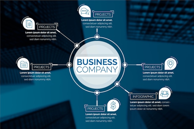 Free vector business infographic with image