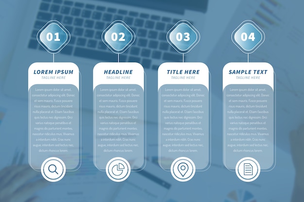 백그라운드에서 노트북으로 비즈니스 infographic