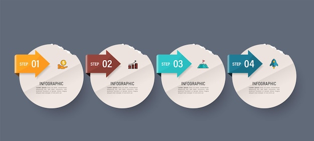 Бизнес-инфографика с дизайном бумаги для заметок