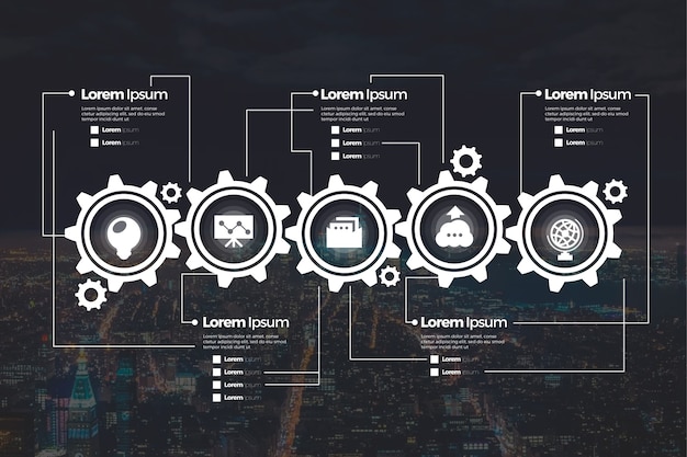 Free vector business infographic with photo