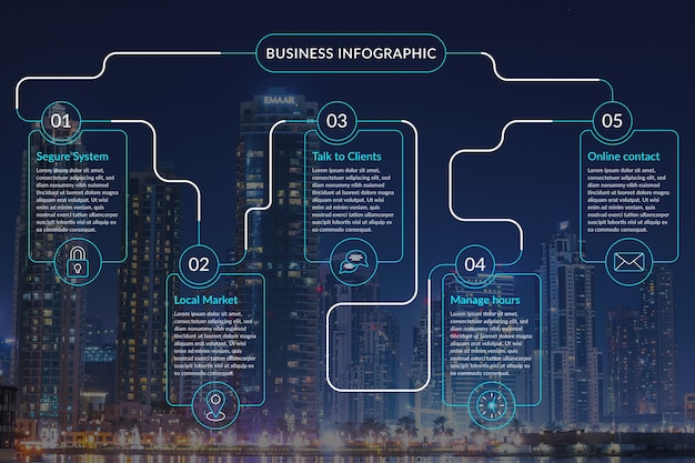 Free vector business infographic with photo