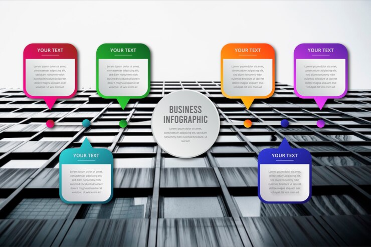 Free Vector business infographic with photo