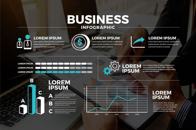写真とビジネスのインフォグラフィック