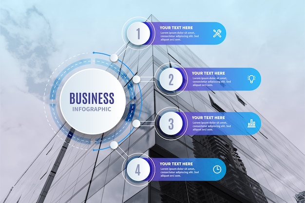 Business infographic with photo