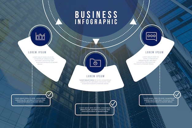 Free vector business infographic with photo