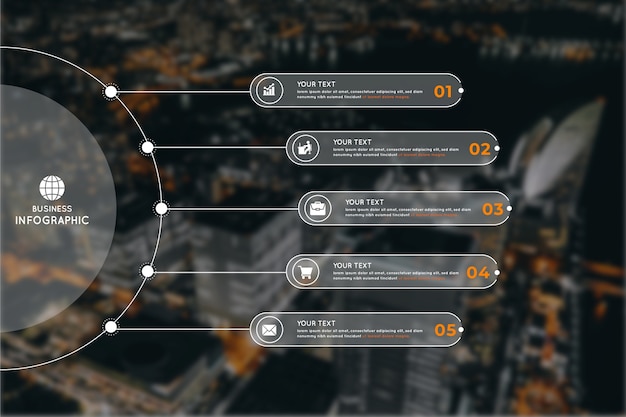 Vettore gratuito infografica di affari con foto