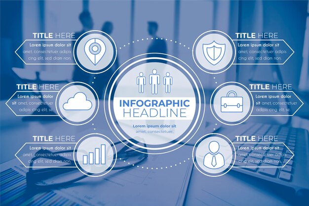 Business infographic with photo