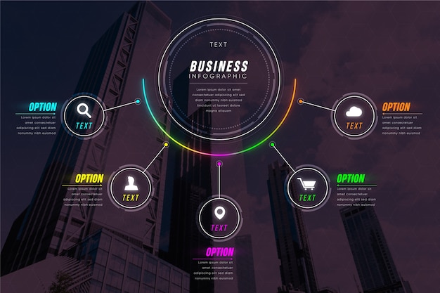 Free vector business infographic with photo