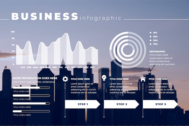 Infografica di affari con foto