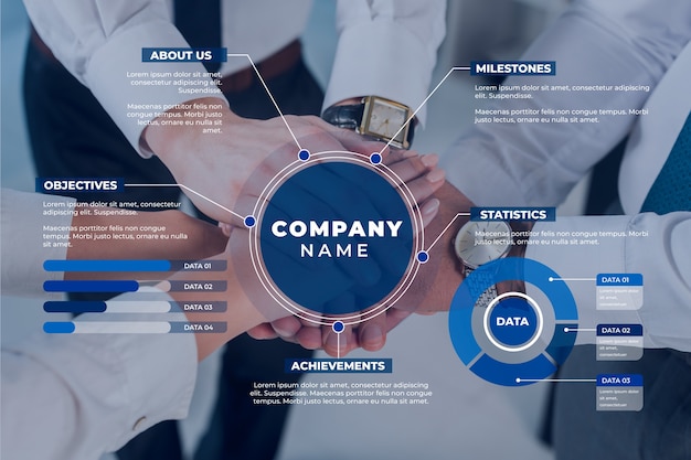 Free vector business infographic with photo