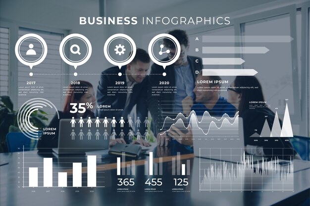 Business infographic with photo