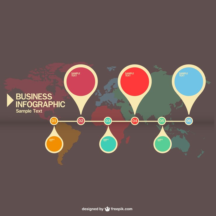 Free Vector business infographic with pin maps
