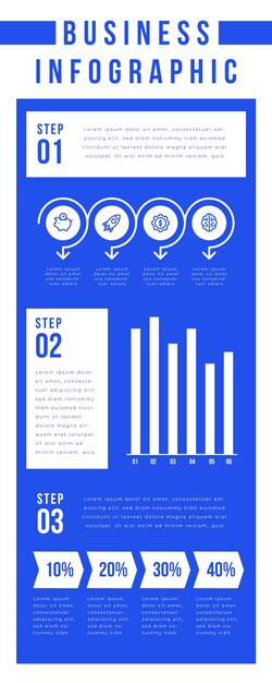 Free vector business infographic with statistical charts