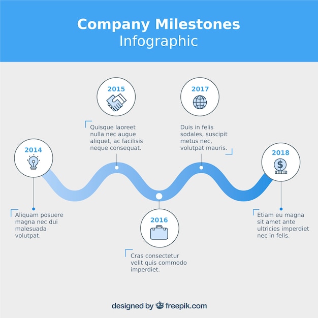 무료 벡터 타임 라인 비즈니스 infographic