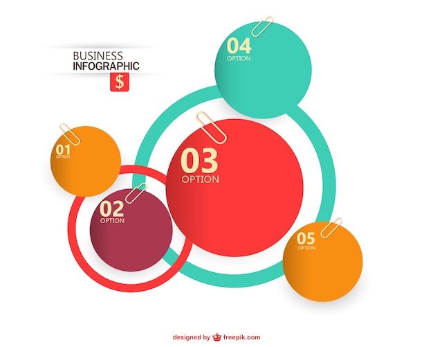 Business Infographics Circle Papers Style Free Vector Download