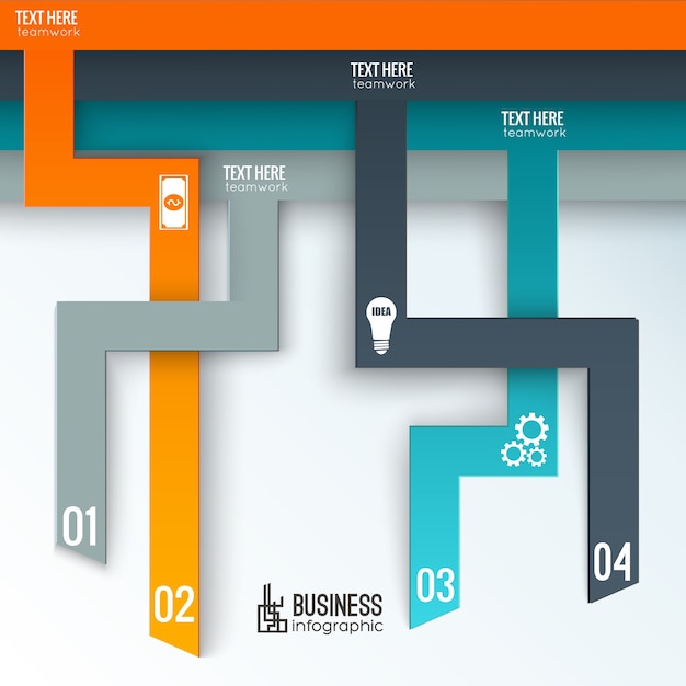 Business infographics with vertical numbered tabs