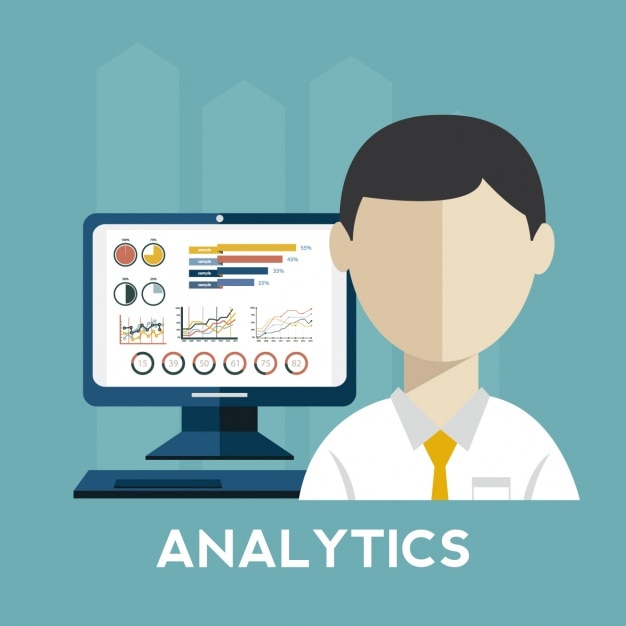 Free Vector business infography on screen