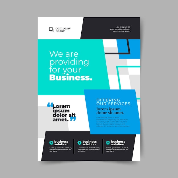 Free vector business information flyer template