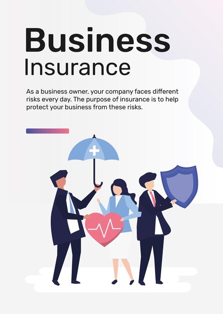 Free vector business insurance template vector for poster