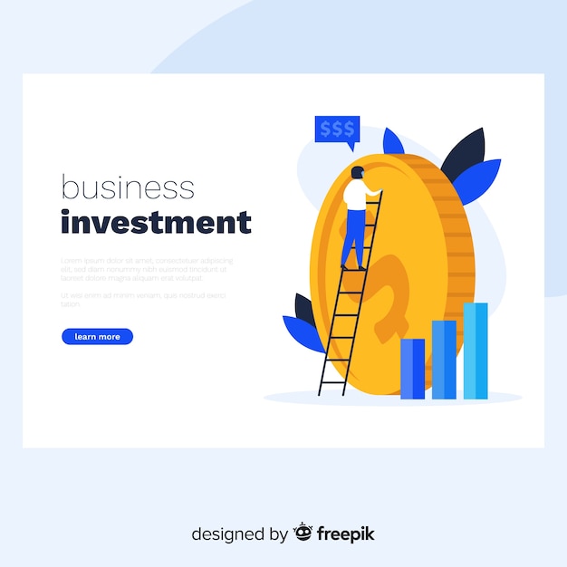 Free vector business investment landing page