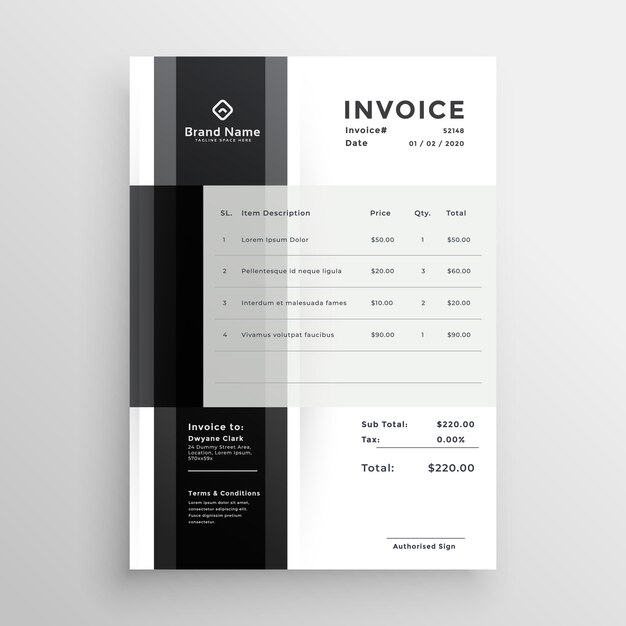 business invoice elegant template design