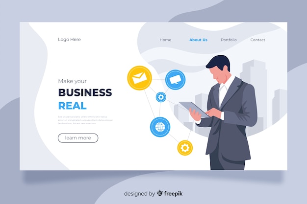 Business landing page concept