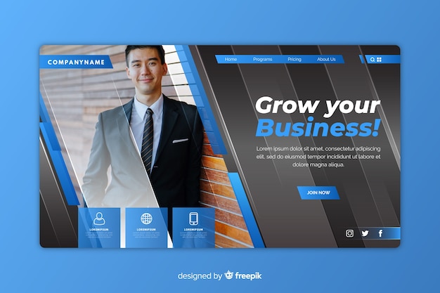 Business landing page concept