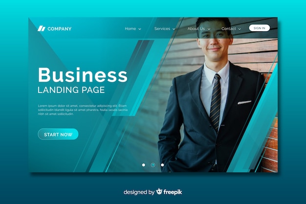 Business landing page concept