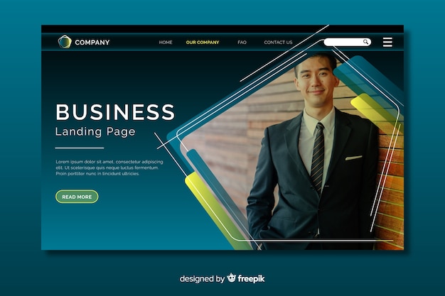 Free vector business landing page concept