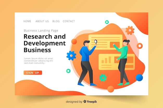 無料ベクター ビジネスのランディングページのコンセプト