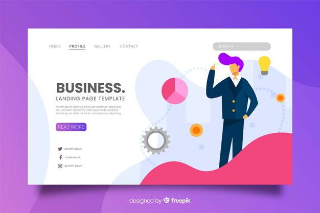Business landing page concept