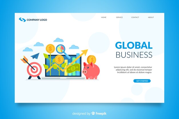 Business landing page illustrated