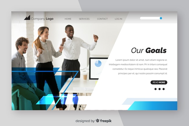 Business landing page template with photo