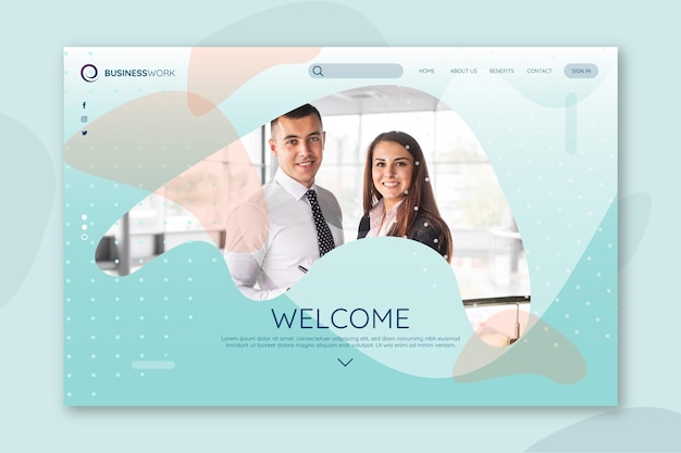 Free vector business landing page template