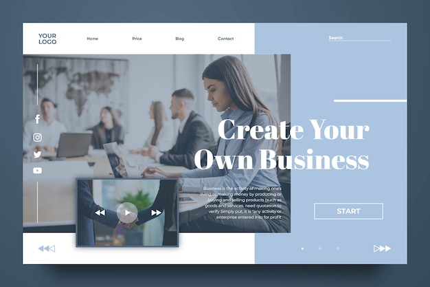 Business landing page template