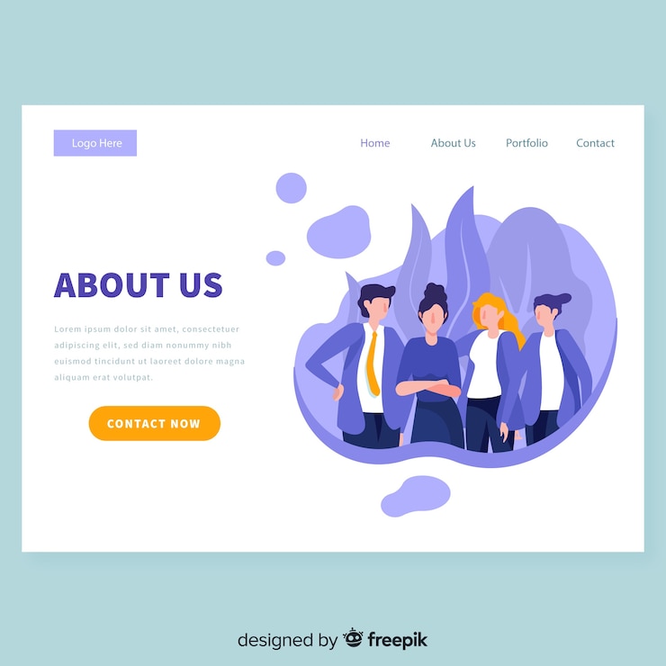 Free Vector business landing page template