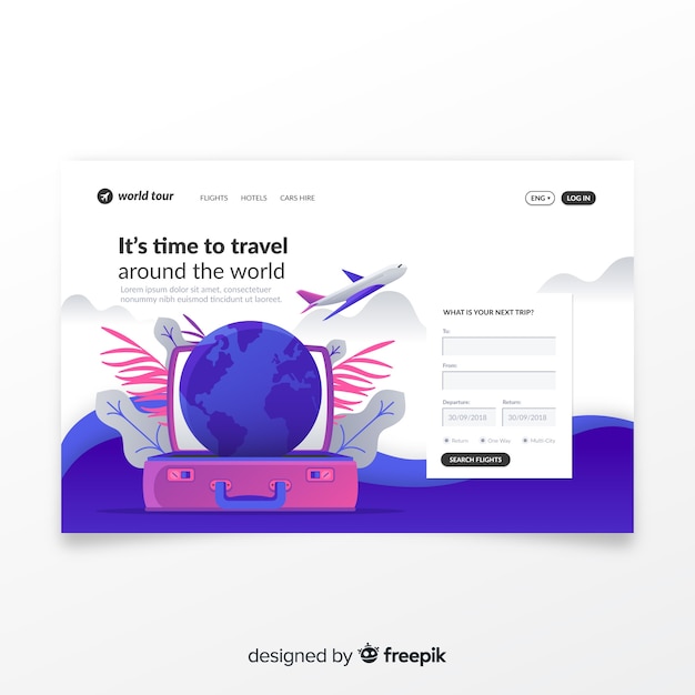 Free vector business landing page template