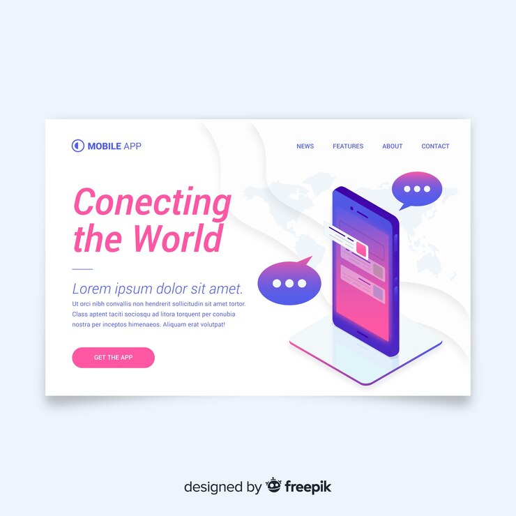 Free Vector business landing page template