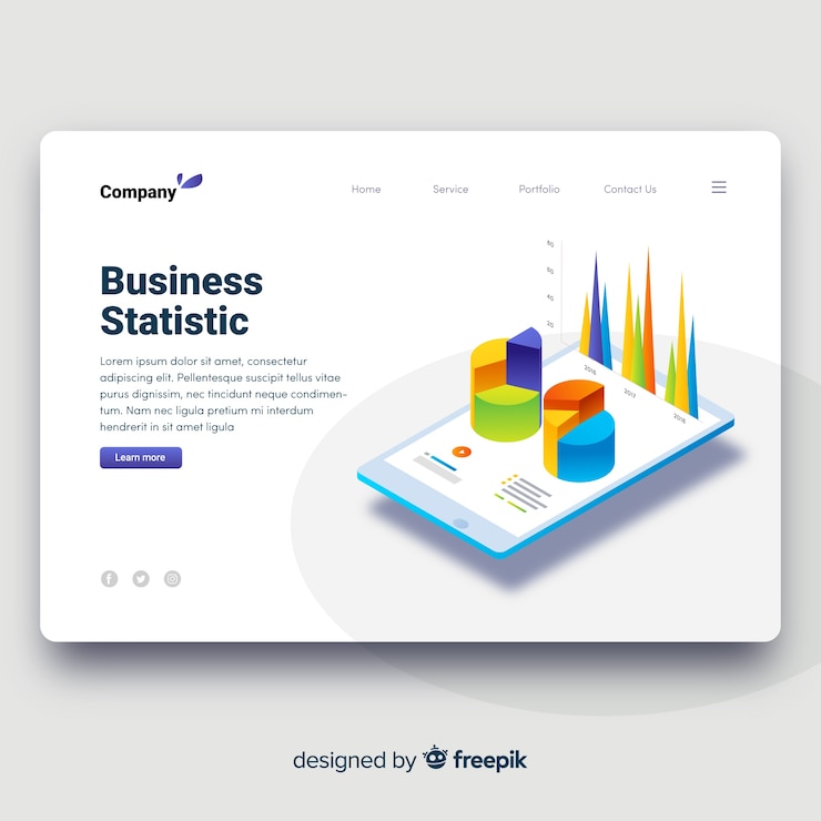 Free Vector business landing page