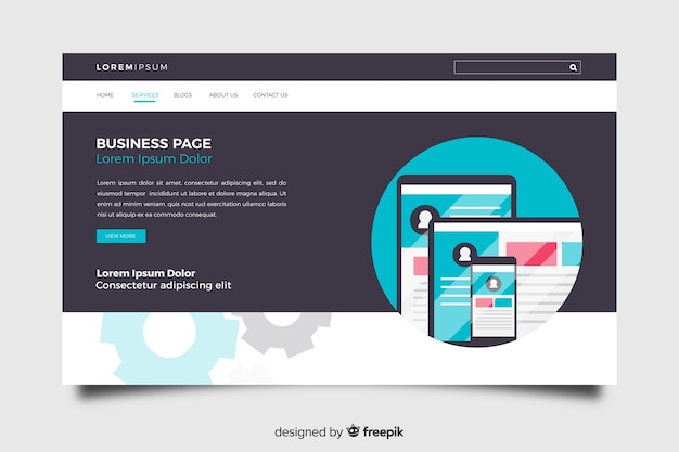Free vector business landing page