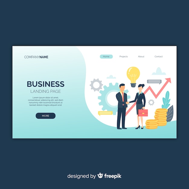 Free vector business landing page