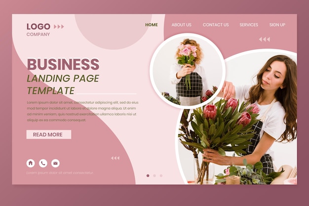 Free vector business landing page